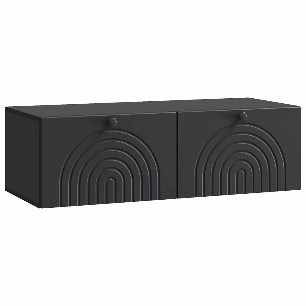 Mobile Porta TV da Muro Montaggio a parete Nero 99 x 41 x 30 cm