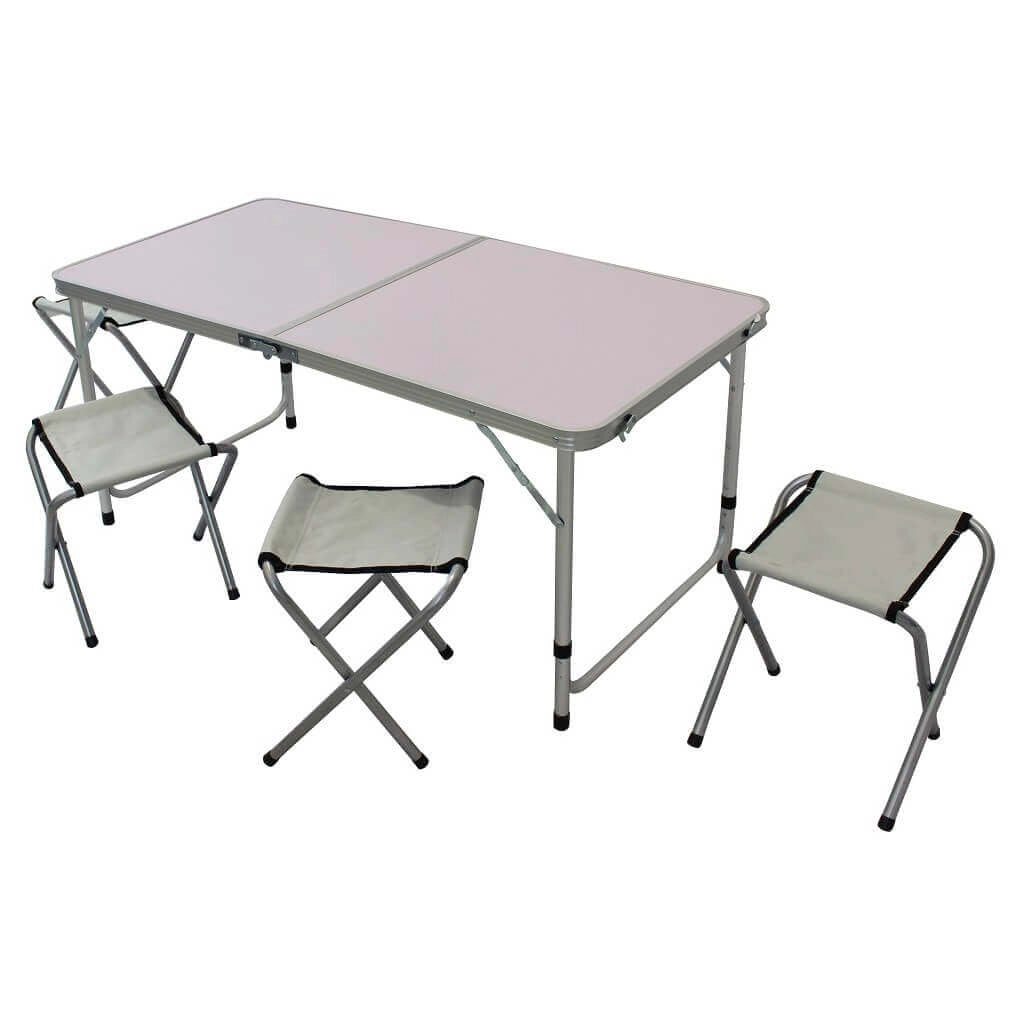 Tavolo Pieghevole Salvaspazio con 4 sgabelli cm 120x60 - HUMBERT
