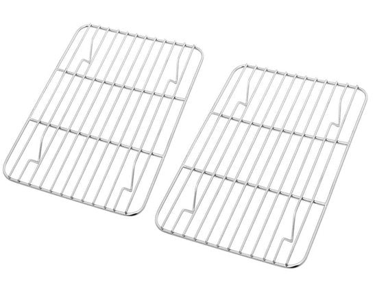 Raccoglitore per piatti, Rettangolare, in acciaio inossidabile, Riciclabile, per piatti, grigliare, raffreddare, resistente a piatti e bicchieri, 24,8cm*18,9cm*2cm, 2 pezzi