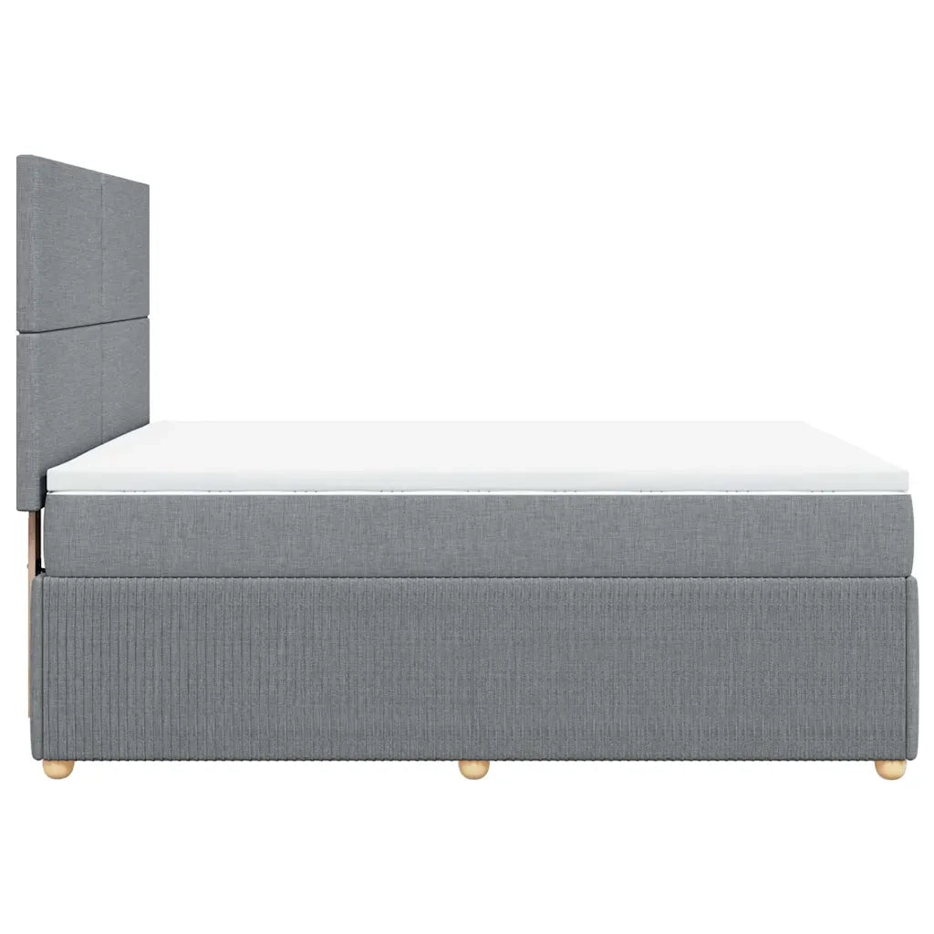 Giroletto a Molle con Materasso Grigio Chiaro 140x200cm Tessuto
