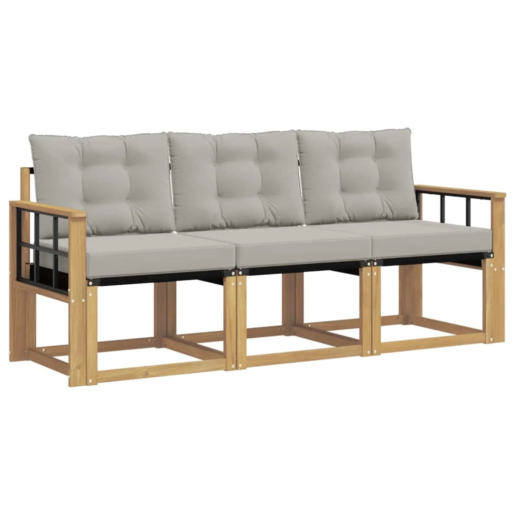 Set di divani da esterno 3 pcs Bianco e Grigio Chiaro 3389169