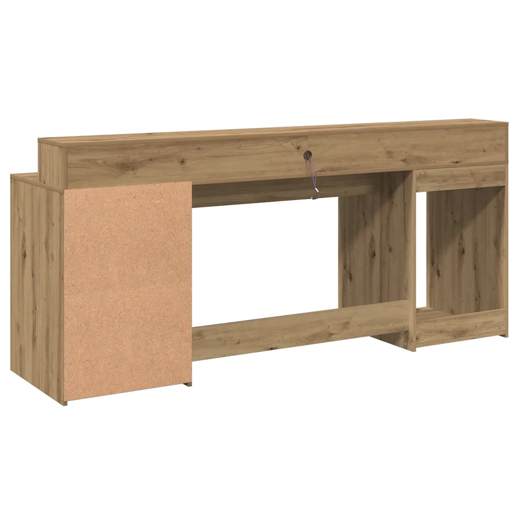 Scrivania con LED Rovere Artigianale 200x55x91 cm in Truciolato 3309446