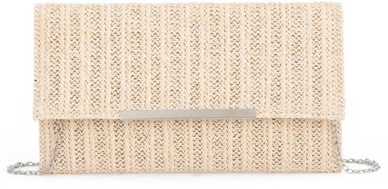 Borsa da Sera per Donna con Tessuto di Lino, Modello Clutch, Tela di Estate, Borsa da Festa per Matrimonio