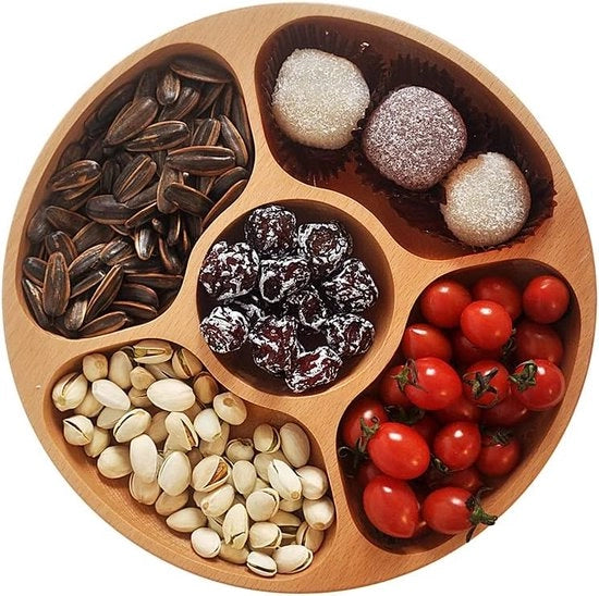 Piatti di Servizio per Frittate Ronde in Legno, Piatti per Frittate Divisi, Piatti per Dessert e Snack, Piatti per Sub-grid, Piatti per Portata, Controlla le Portate, Piatti (25cm)