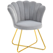 Poltrona in velluto con gambe in metallo ¨C zephmum ¨C grigio 69x64x80 cm