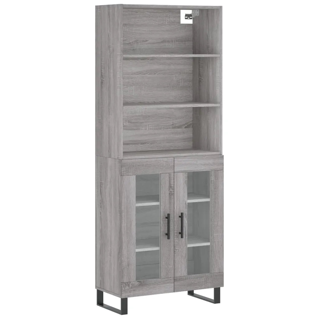 Credenza Grigio Sonoma 69,5x34x180 cm in Legno Multistratocod mxl 77414