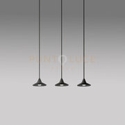 HELENA S/3 - SOSPENSIONE COLORE NERO LINEARE A 3 LUCI LED 3000K 920LM 16,5W