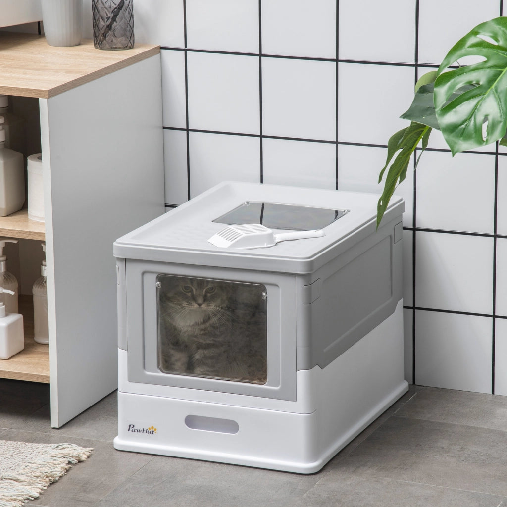 Lettiera per Gatti Chiusa a 2 Porte ¨C Zephmum ¨C Grigio 47.5x35.5x36.7 cm