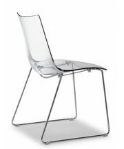Set da 2 sedie Zebra antishock a slitta policarbonato Made in Italy SCAB DESIGN - Trasparente 100