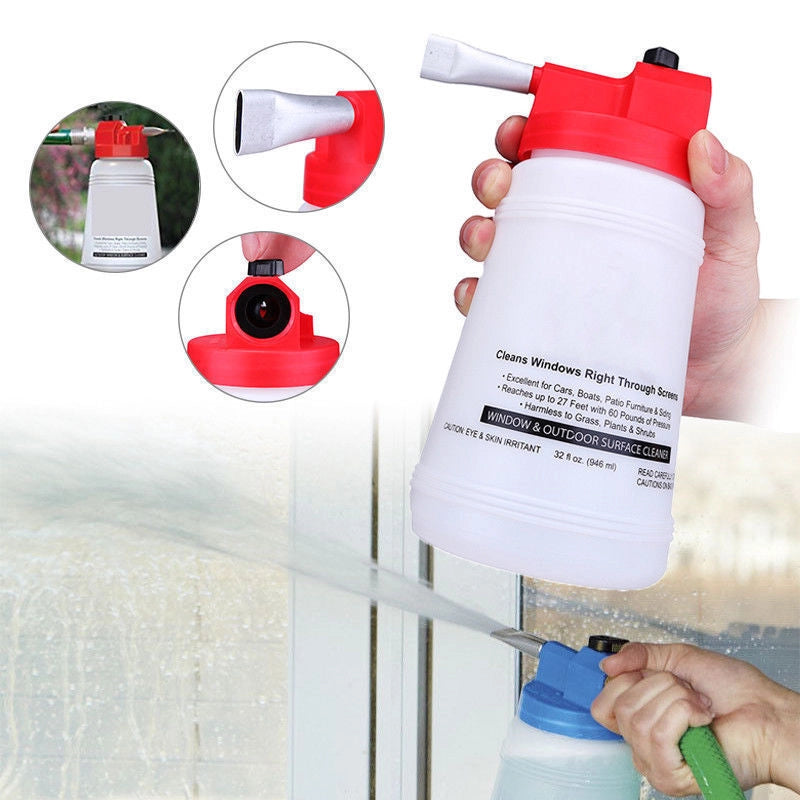 CONTENITORE DETERGENTE PULIZIA VETRI AUTO POMPA PULISCI FINESTRE FULL CRYSTAL