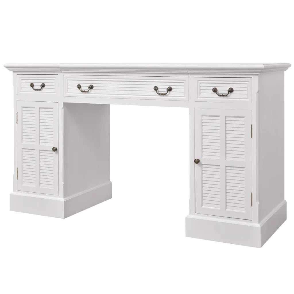 Scrivania a Doppia Colonna Bianca 140x48x80 cm cod mxl 69905