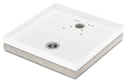 Base Portaciottolo per Fontane 40x40x8 cm in Metallo con Base in Cemento Belfer 42/BSE/10 Bianco