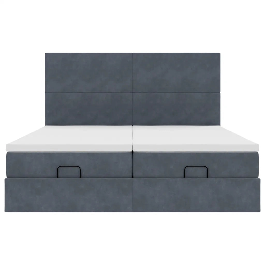 Struttura Letto Pouf con Materassi 180x200 cm Velluto 3314604