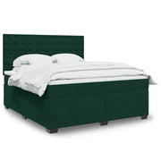 Giroletto a Molle con Materasso Verde Scuro 180x200 cm Velluto 3290993