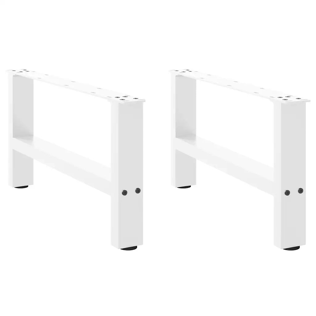 Gambe per Tavolino da Caff¨¨ Bianche 2 pz-Set di 2 Gamba per Tavolo 70x(30-31) cm Acciaio