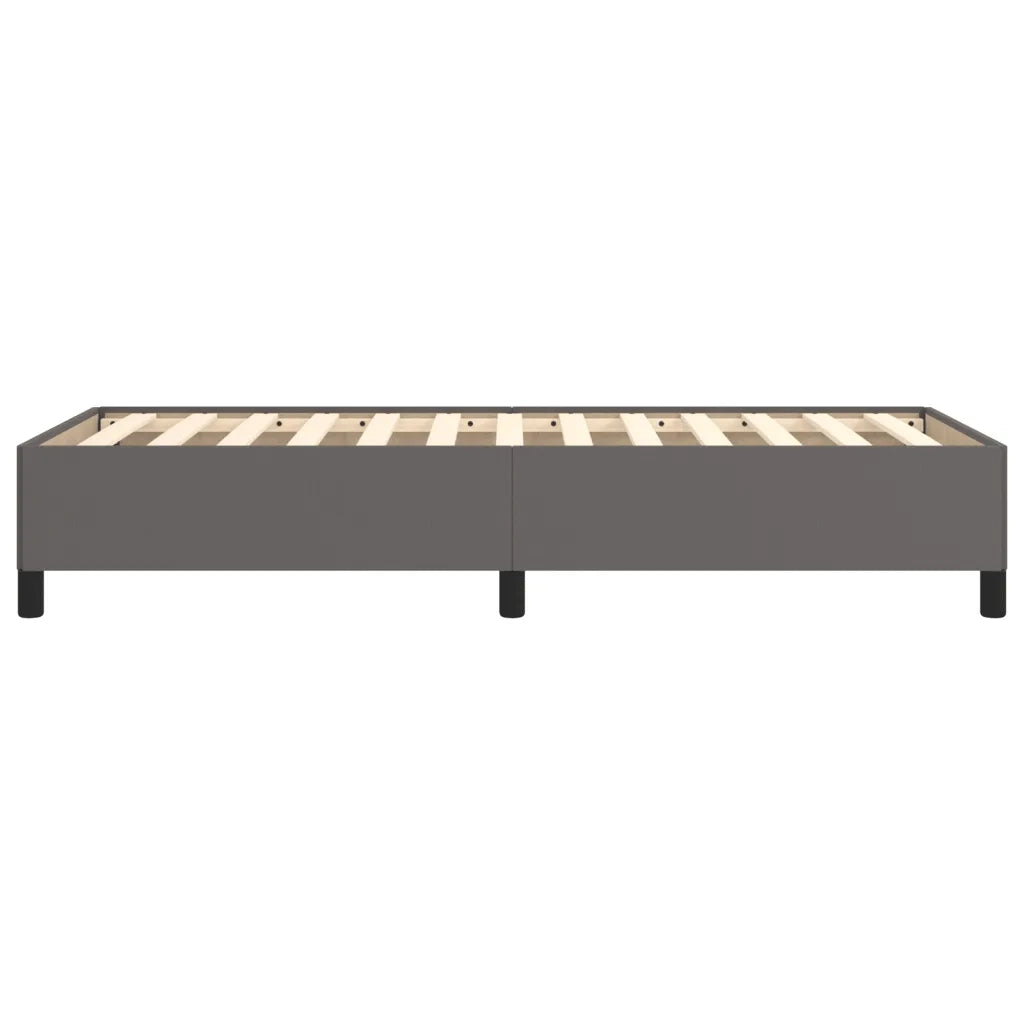 Letto singolo | Letto per adulti | Giroletto Grigio 90x190 cm in Similpelle