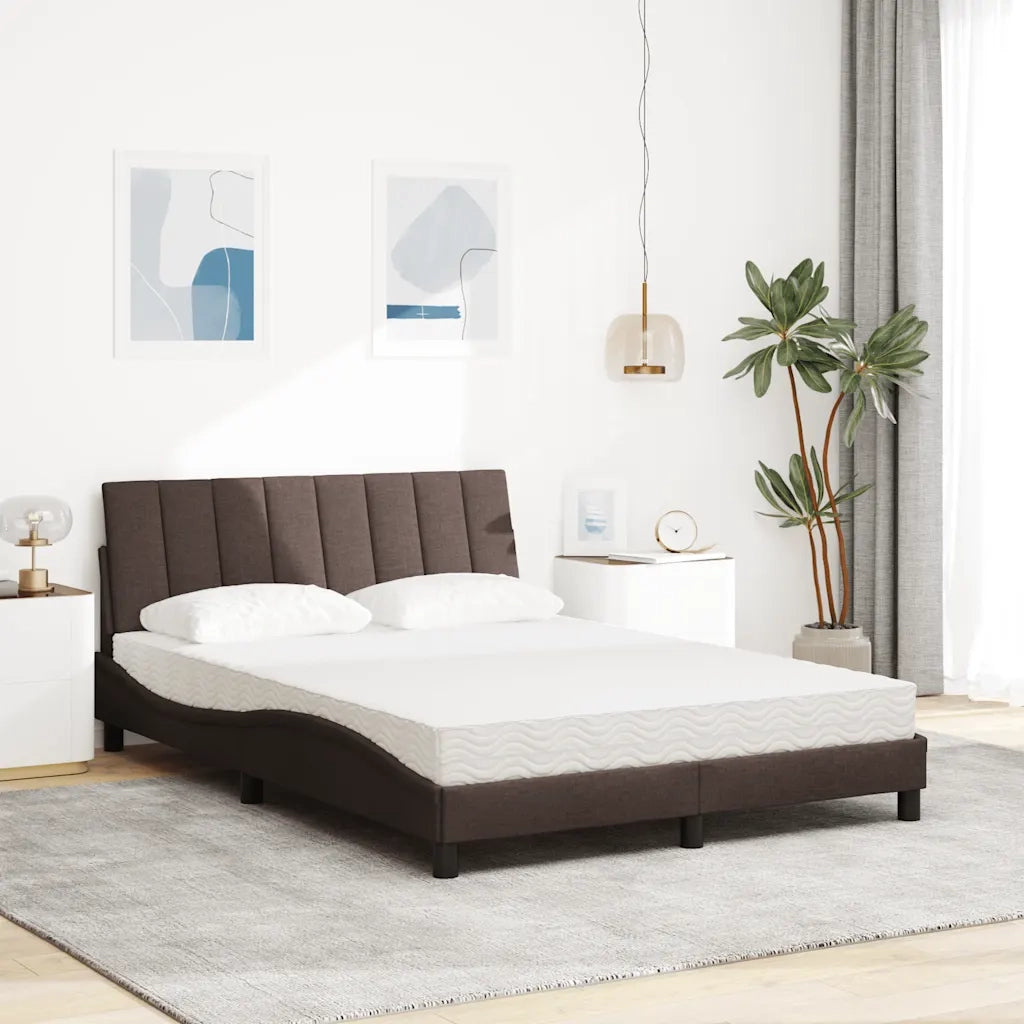 vidaXL Letto con Materasso Marrone Scuro 120x200cm Tessuto