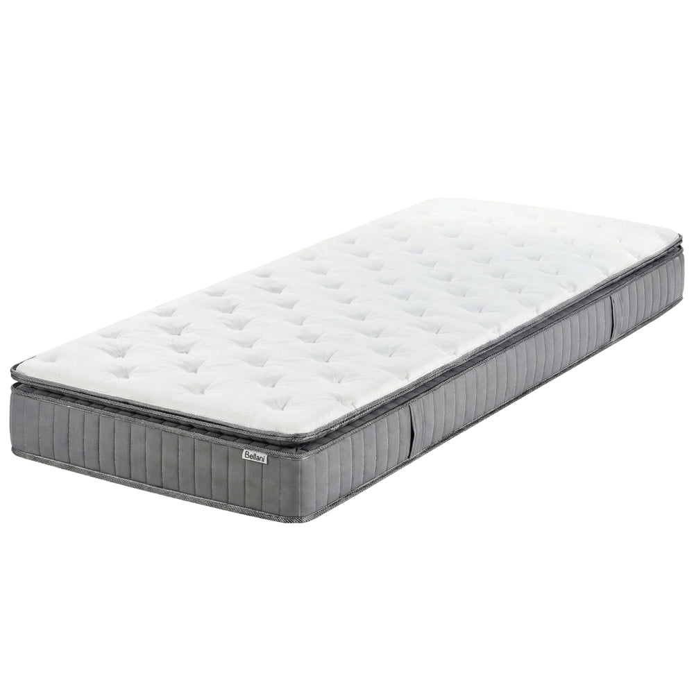 Materasso a molle insacchettate EU misura singola 90 x 200 cm con imbottitura in memory foam rinfrescante rivestimento rimovibile 3 piedi dura rigidità design moderno trapuntato