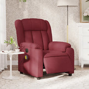 Poltrona Massaggiante Reclinabile Elettrica Rosso Vino Tessuto 3205307