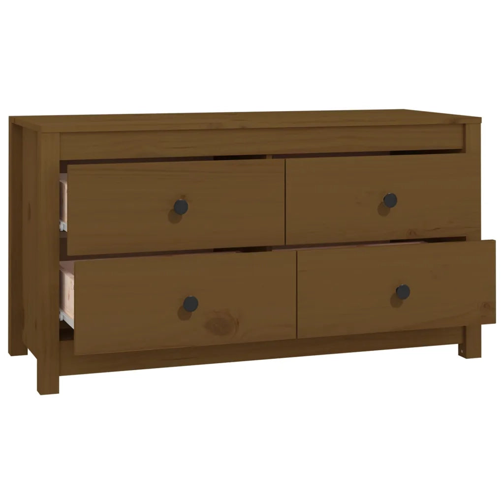 Armadietto Marrone Ambra 100x40x54 cm in Legno Massello di Pino