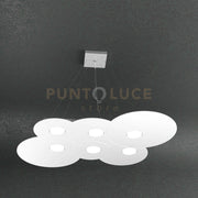 CLOUD SOSPENSIONE 6+2 LUCI BIEMISSIONE BIANCO 1128-S6 R+2-BI