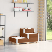 vidaXL Fioriera Rialzata a 3 Livelli Marrone 120x80 cm Legno di Pino