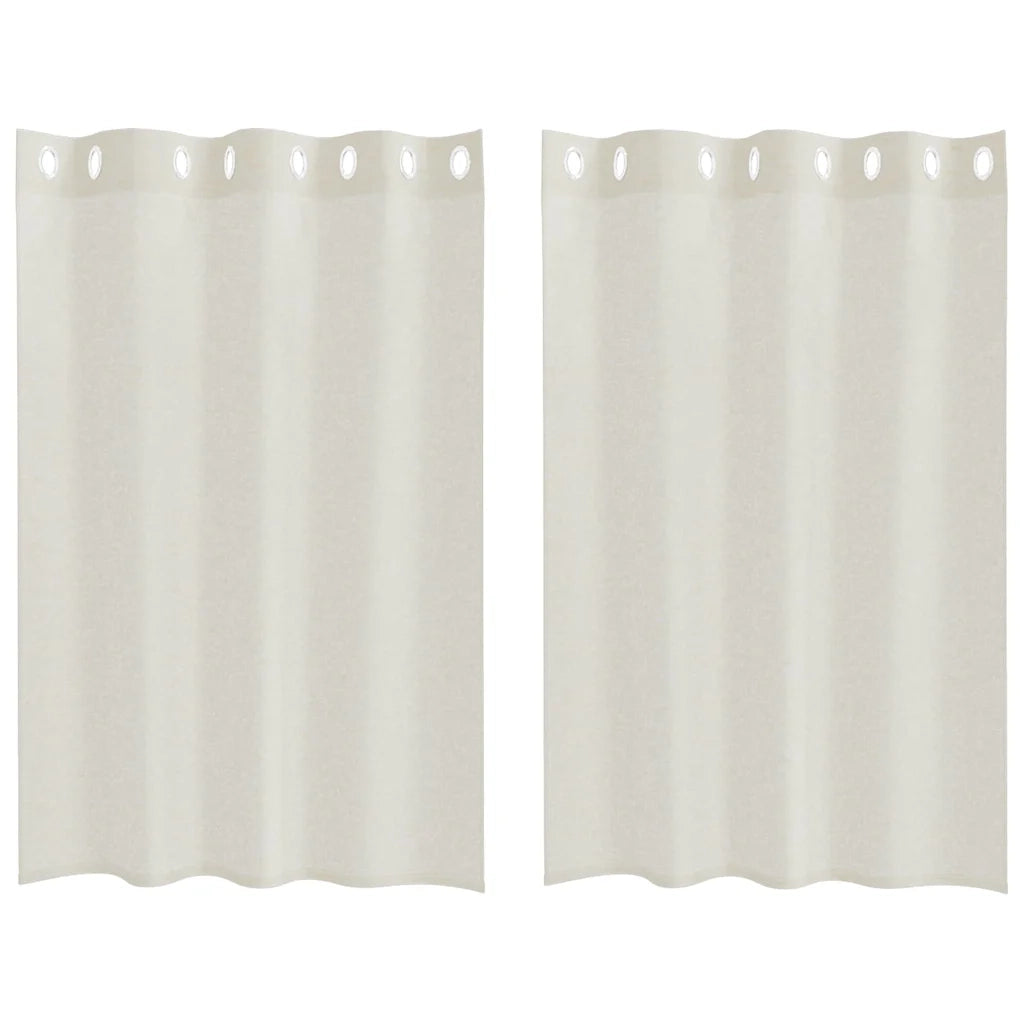 Tenda in Velo con tende 2 pcs Crema 140 x 140 cm Poliestere 4107987