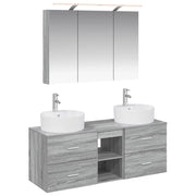 Set di mobili per il bagno 4 pcs Sonoma grigio 3406900