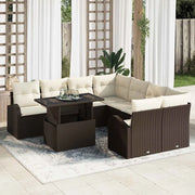 Set Divano da Giardino 9 pcs Marrone polyrattan 3348614