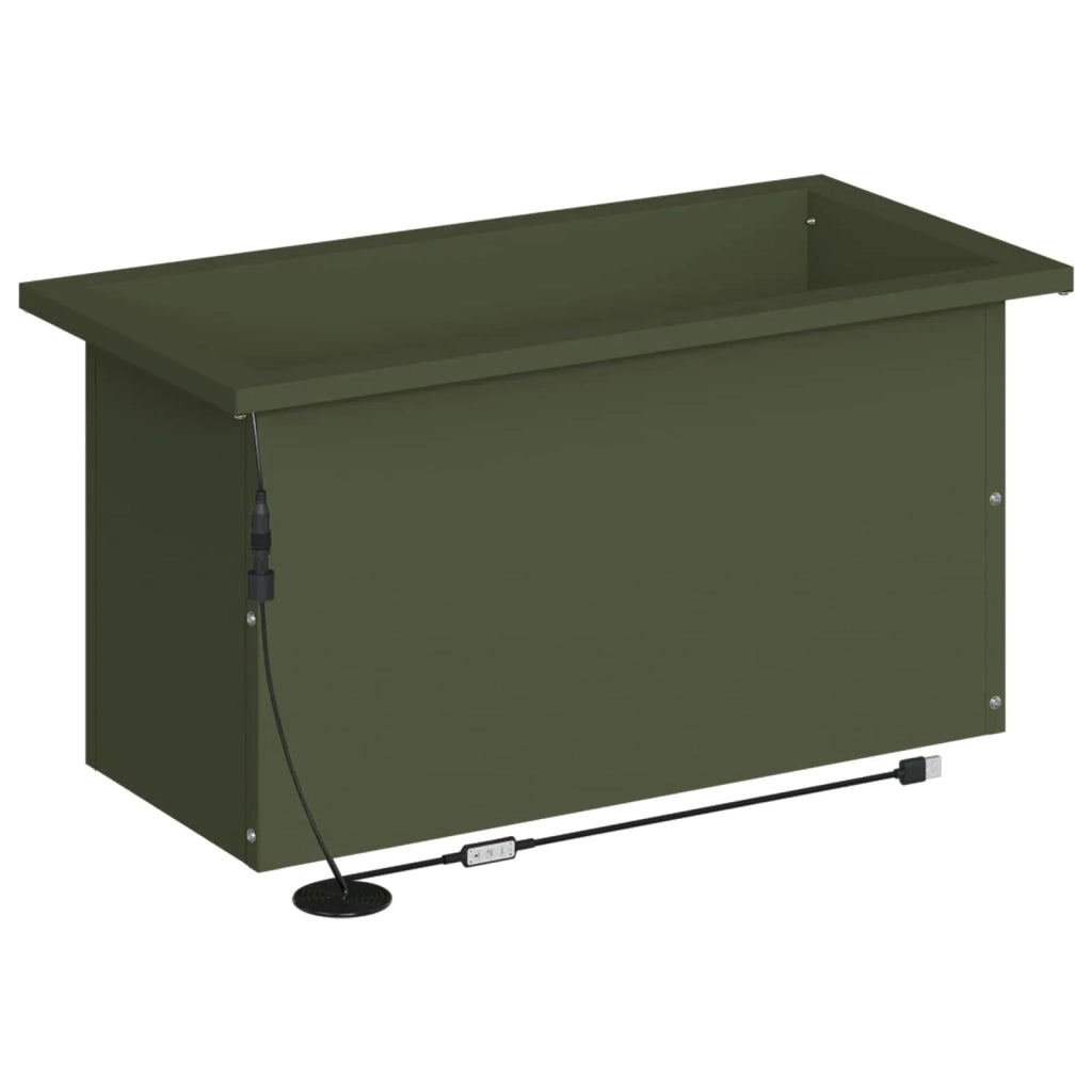 Fioriera da giardino con LED Verde Oliva 30 x 60 x 30 cm 8008090