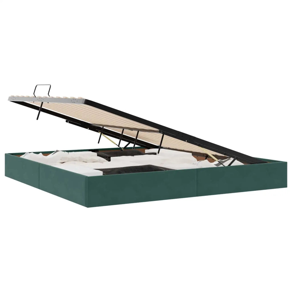 Letto ottomano Verde Scuro 200 x 200 cm Velluto