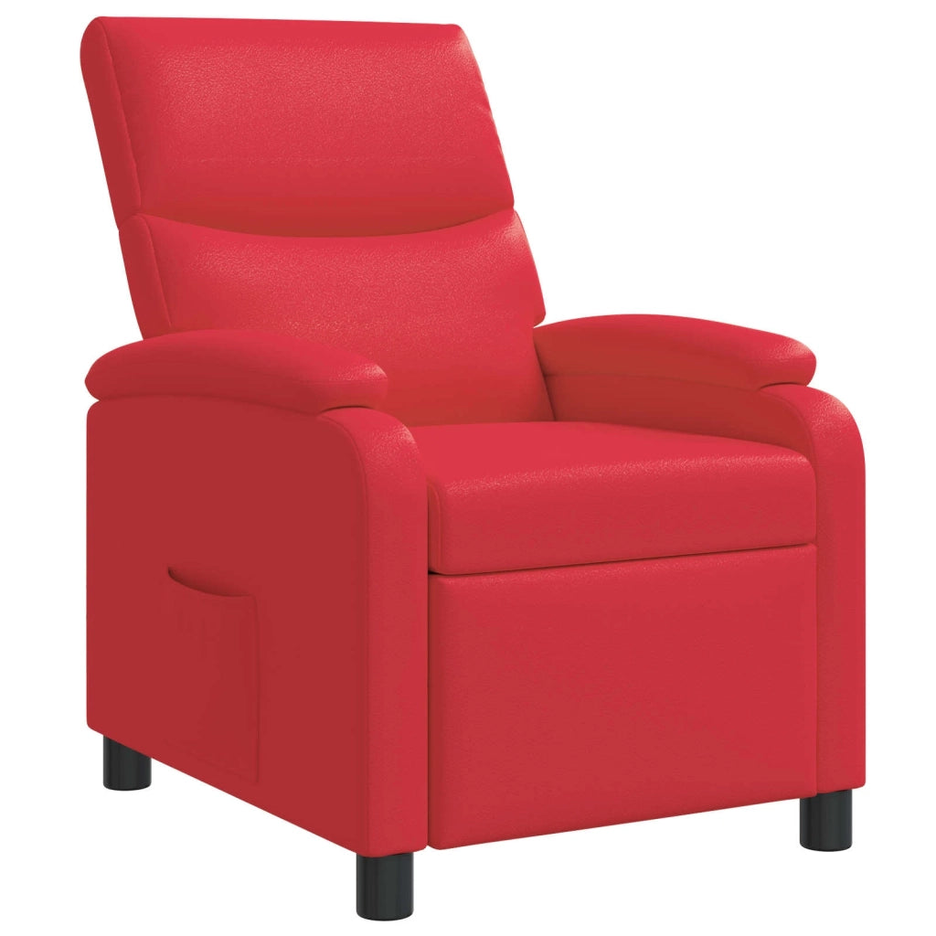 Divano Sedia-Poltrona reclinabile Rosso Similpelle 590911