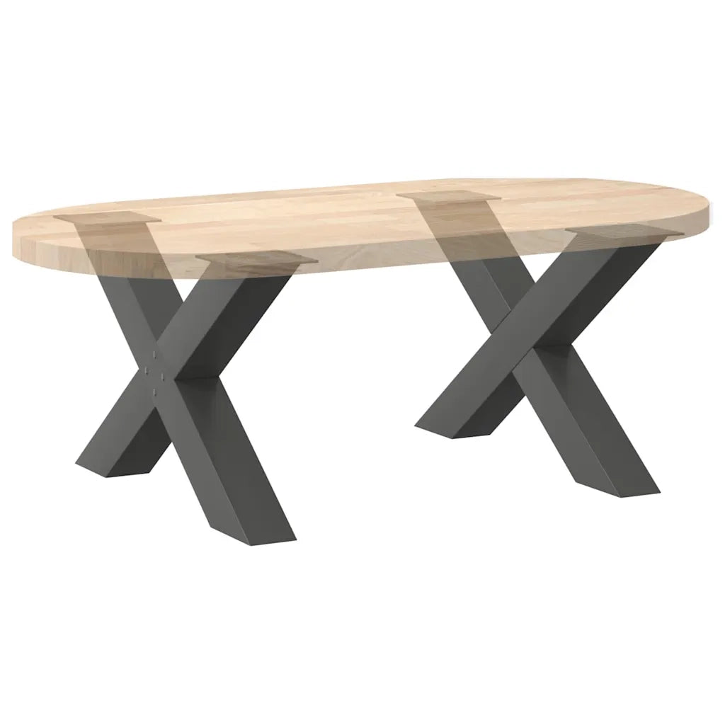 Gambe per Tavolino da Caffè a Forma di X 2 pz Antracite 70x(42-43) cm Acciaio 4012966