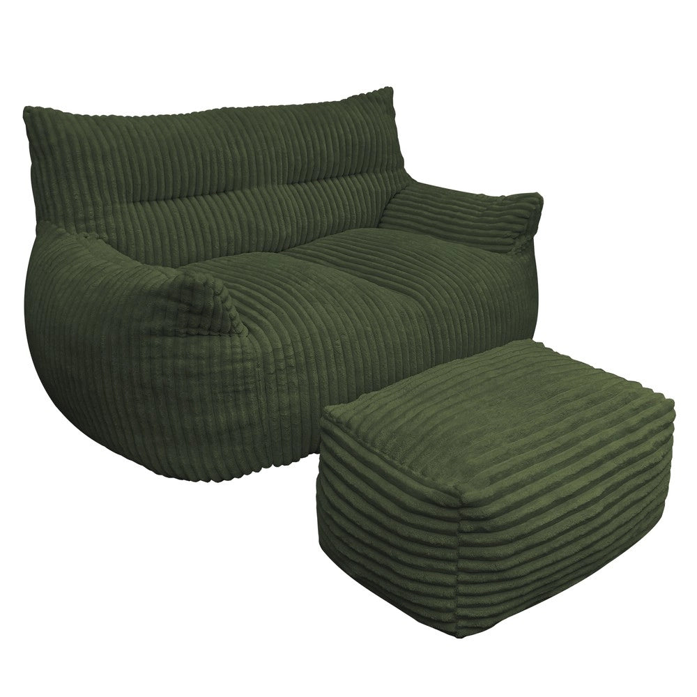 Poltrona Sacco Doppia con Pouf ¨C MINIMAL ¨C Tessuto, Soggiorno e Camera