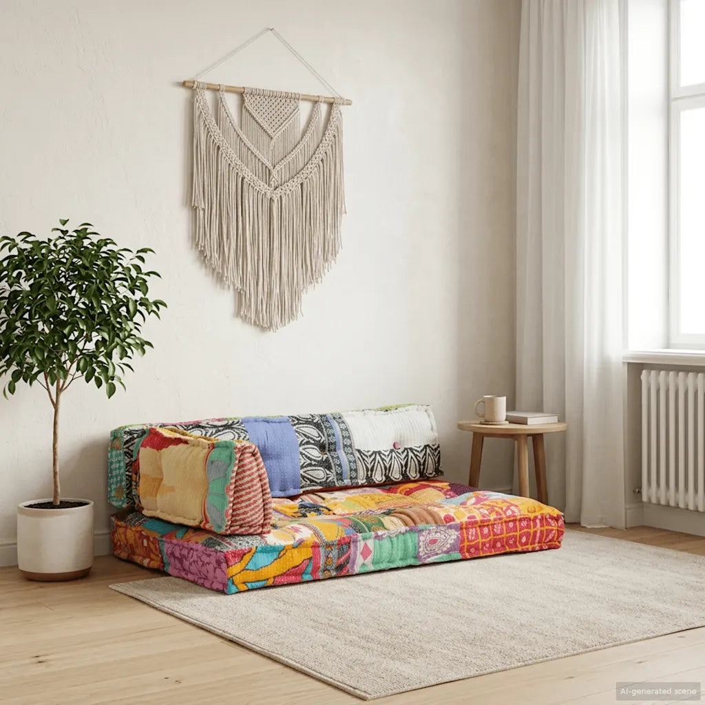 Cuscino per sedie | Cuscino per Divani Pallet Multicolore in Tessuto Patchwork