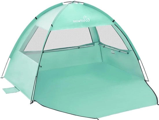 Tenda da spiaggia facile da montare con protezione UV 50+ per 2-3 persone, cabana leggera, colorato verde menta 

Modello: 
Specifica: UPF 50+ 
Capacità: 2-3 persone