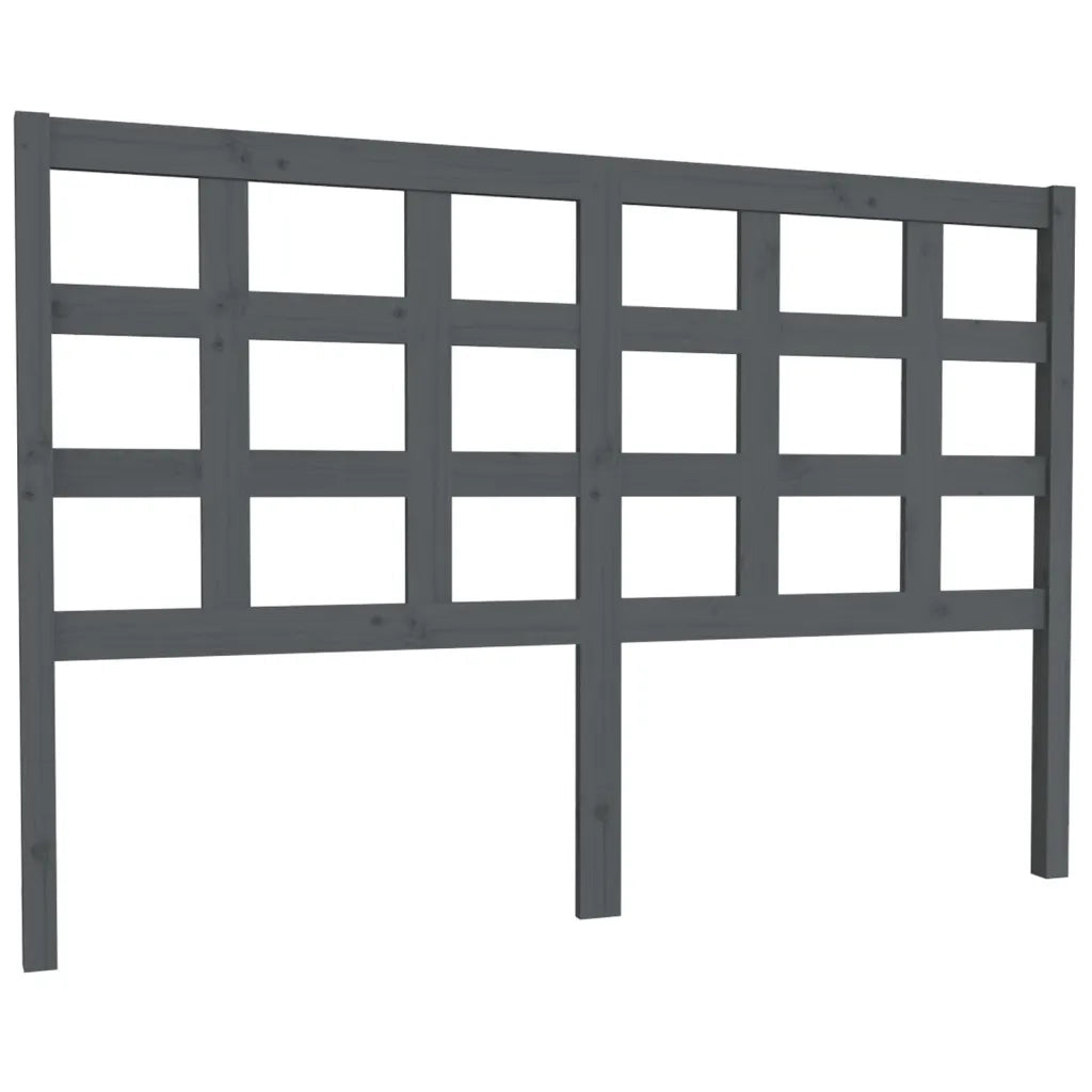 Testiera per Letto Grigia 145,5x4x100 cm Legno Massello di Pino 817892