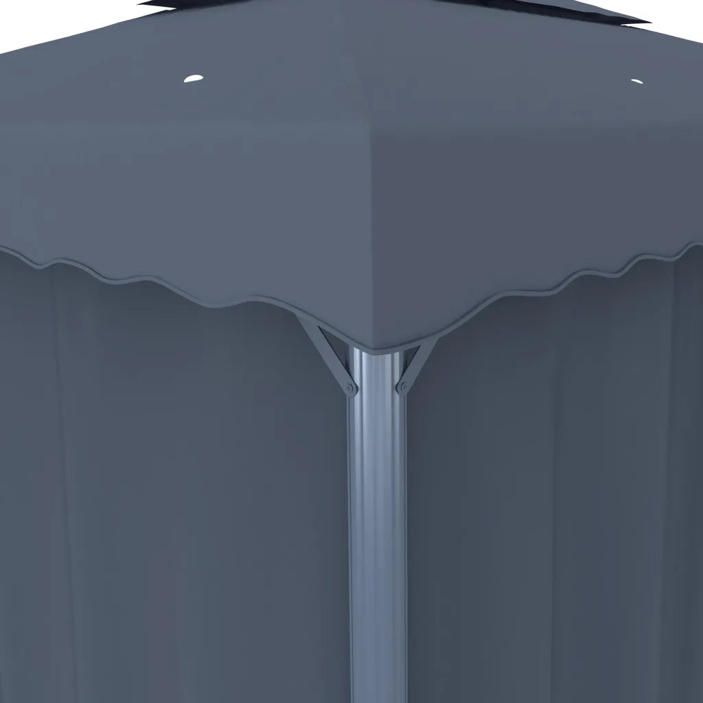 Gazebo con Tende e Stringa di Luci LED 4x3 m Antracite 3070355