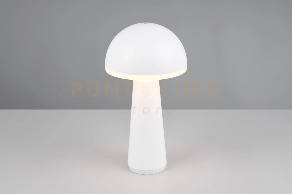 FUNGO LAMPADA DA TAVOLO RICARICABILE BIANCA REGOLAZIONE INTESITA' E TEMPERATURA DI COLORE 3.000K - 4.000K - 6.500K IP 54 H.31CM  LED 2W 200lm, 3000+4000+6500K