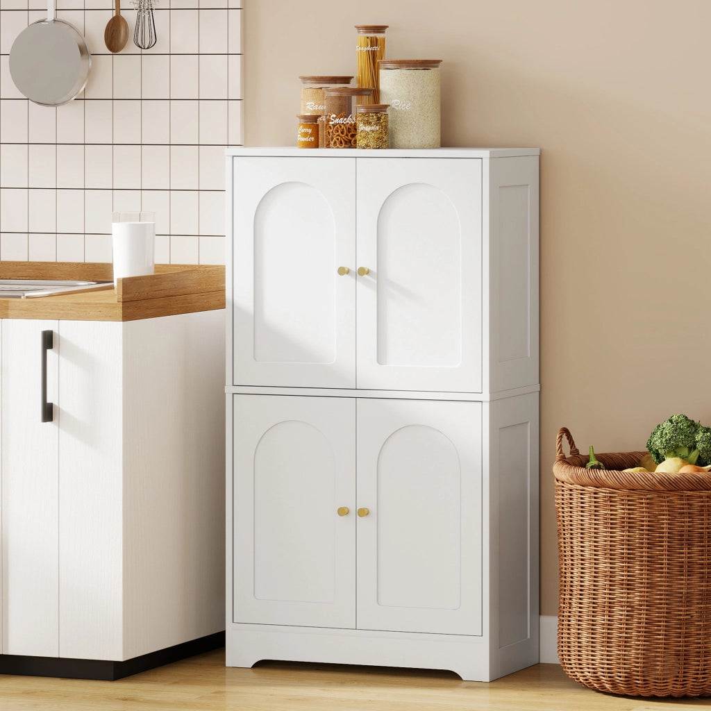 Armadio Cucina Alto con Ante e Ripiani Regolabili ¨C zephmum ¨C Bianco 60x30x110 cm