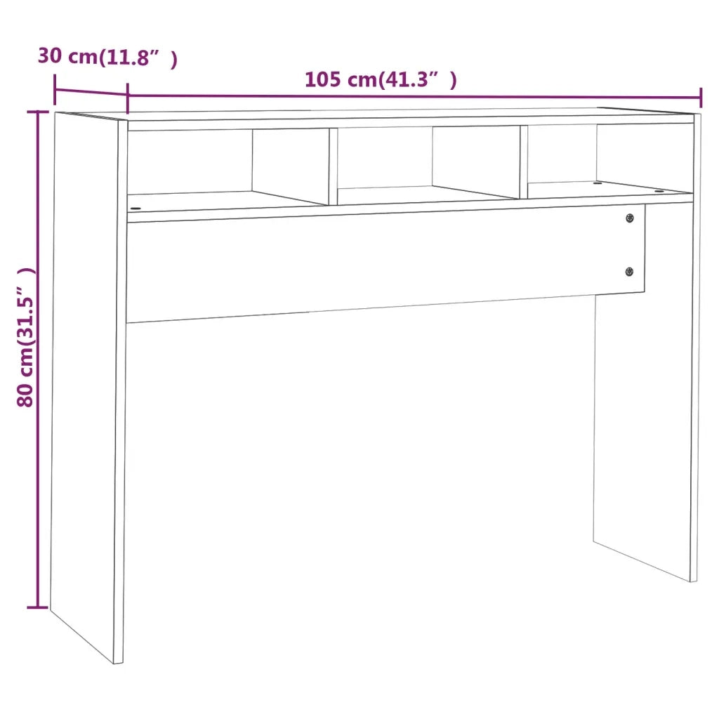 Tavolino Consolle | Tavolo d'Ingresso Bianco 105x30x80 cm in Legno Multistrato