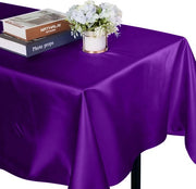 Tavolo quadrato con tovaglia in seta - 2 pezzi - 145 cm x 220 cm Tavolo quadrato con tovaglia in poliestere - morbida e senza pieghe - tessuto liscio - lavabile - adatto per matrimoni, ricevimenti e banchetti
