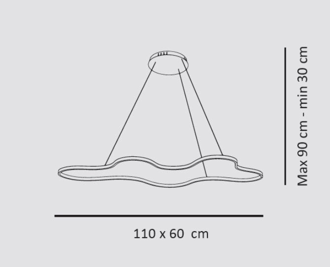 CLARA-S B Lampadario a sospensione led integrato colore bianco 2800 - 5000 kelvin DIMMERABILE
