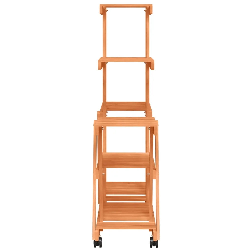 Portafiori con Ruote-Supporto per Piante Mobile-Rastrelliera per Fiori 95x25x101 cm in Legno Massello di Abete 423913