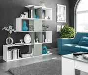 Libreria zig-zag 145x145x29 cemento bianco