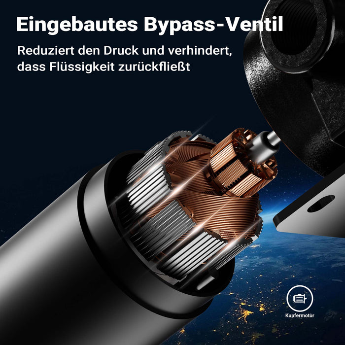 Pompa travaso carburante 12 V 75 W, Pompa travaso gasolio/benzina, 14 l/min, 3200 giri/min, con accessori