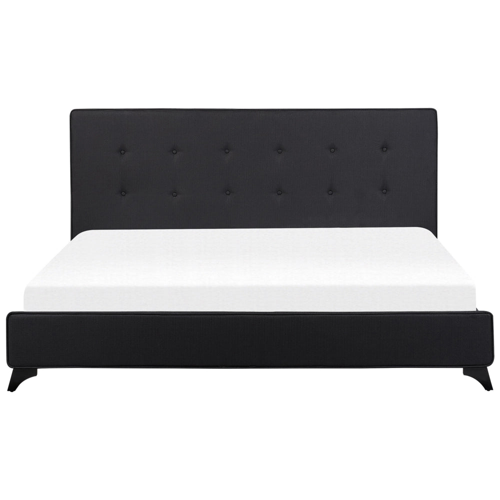 Letto Matrimoniale Nero 180 x 200 cm Imbottito