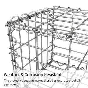 Gabbioni Metallici Zincati Gabbioni da Giardino da Giardino - 100x95x30cm - 4 pezzi