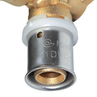 Gomito femmina con staffa diam.1/2x16 a pressare per multistrato