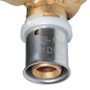 Gomito femmina con staffa diam.1/2x16 a pressare per multistrato